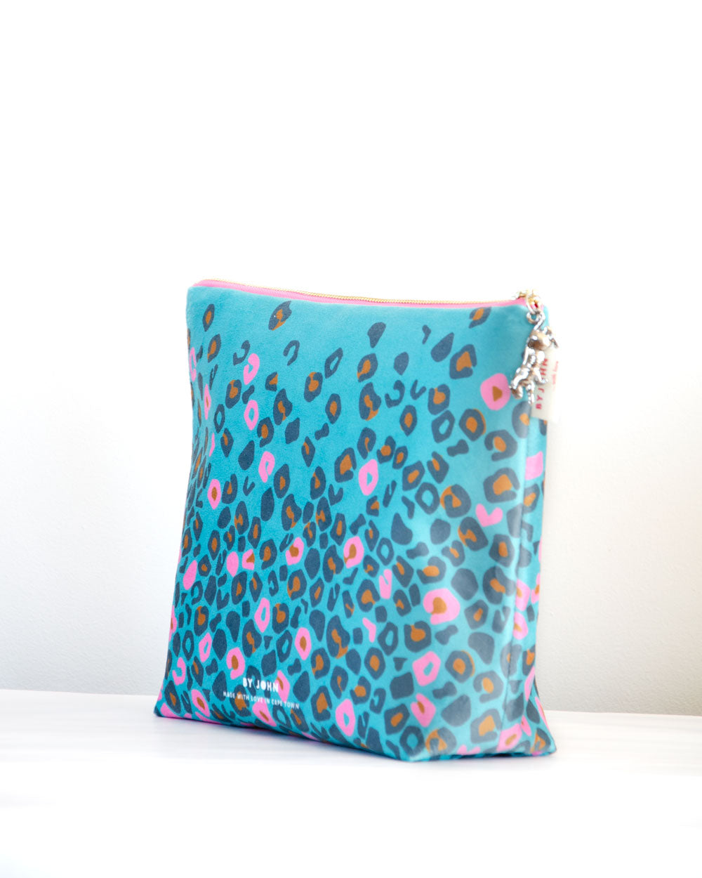 Makeup Bag, Travel Bag, Leopard Print, Velvet, By John Designs