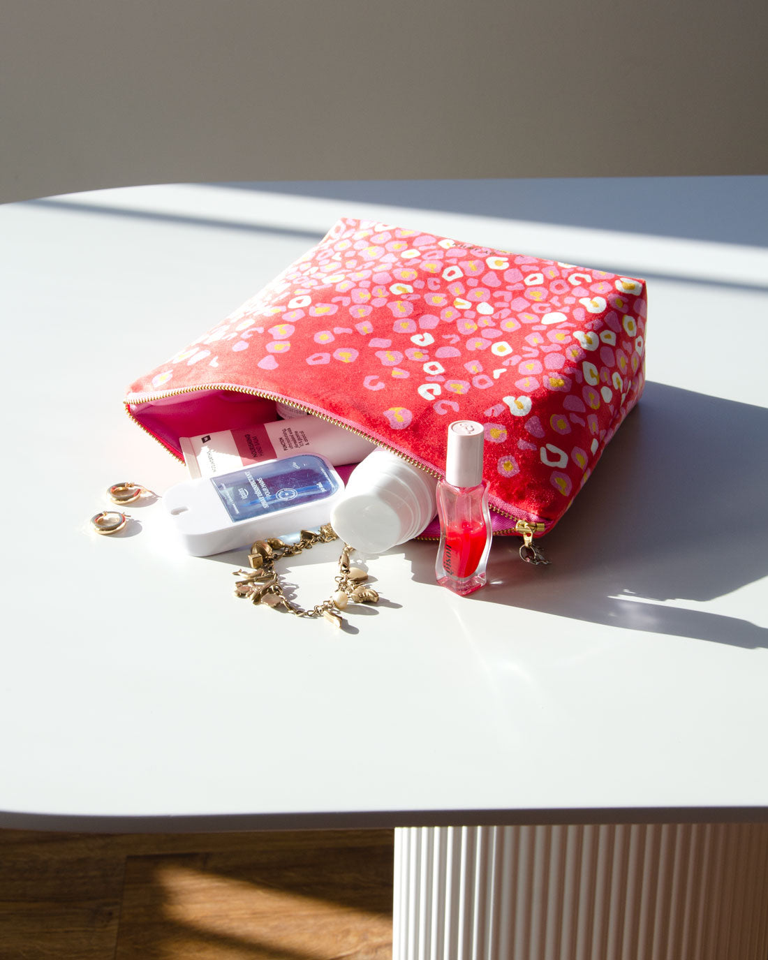 Leopard Print Cosmetic Bag ( Large)