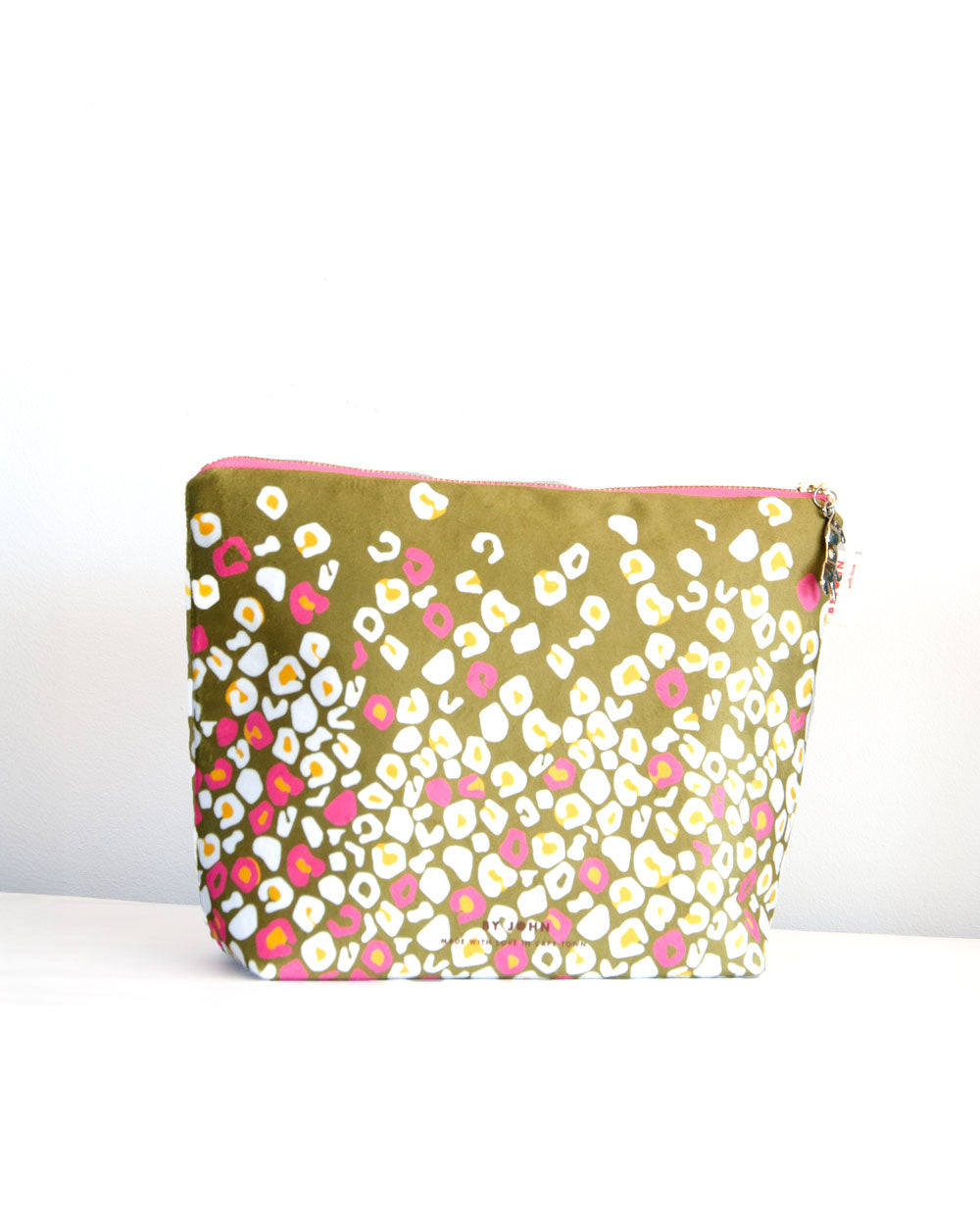 Makeup Bag, Travel Bag, Leopard Print, Velvet, By John Designs