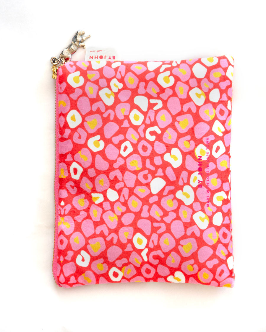 Makeup Bag Travel Bag Velvet Leopard Print