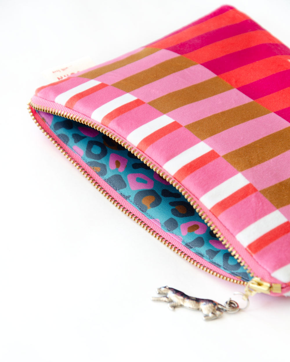 Makeup Bag, Travel Bag, Leopard Print, Velvet, By John Designs