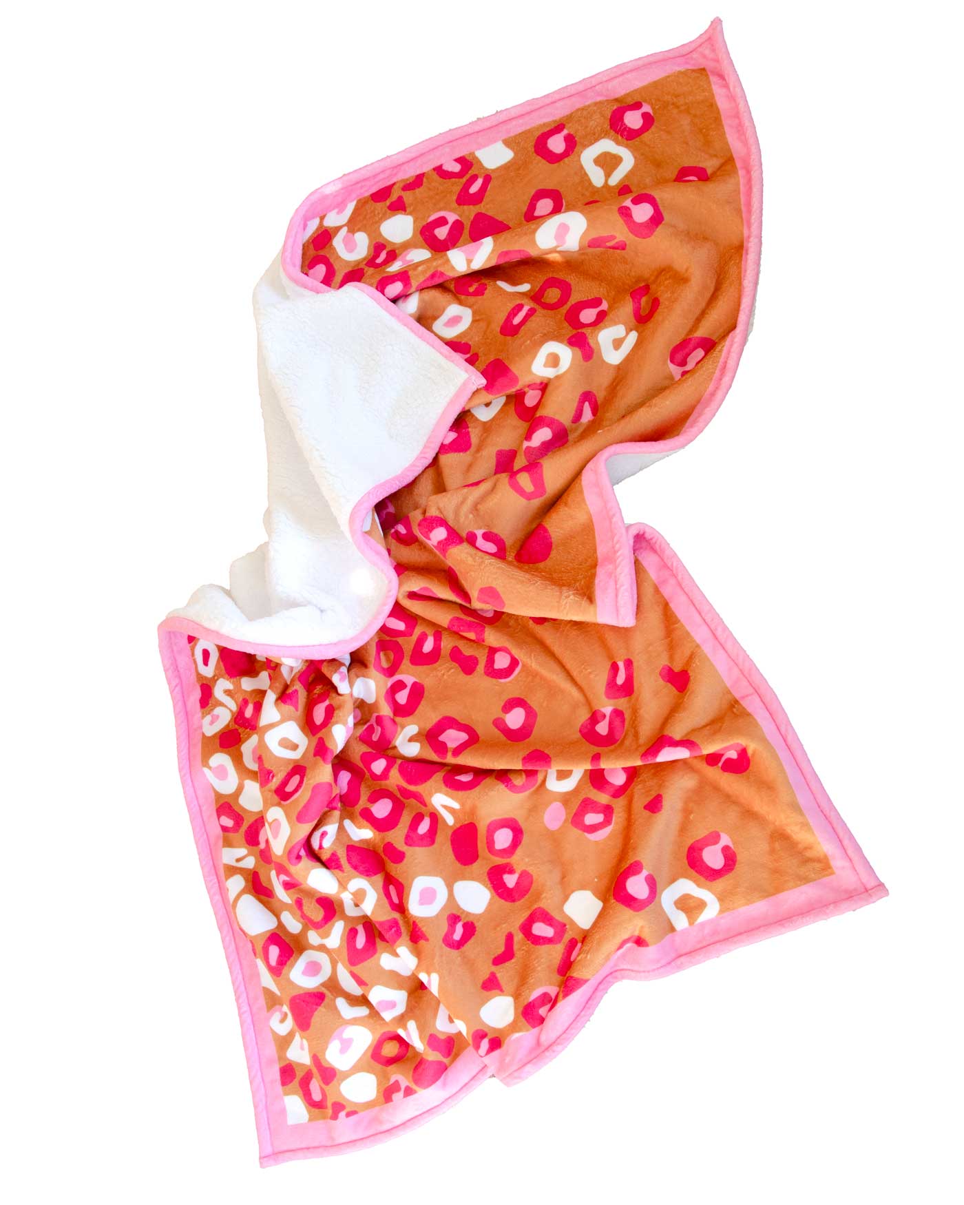 Pink & Gold Leopard Print Blanket