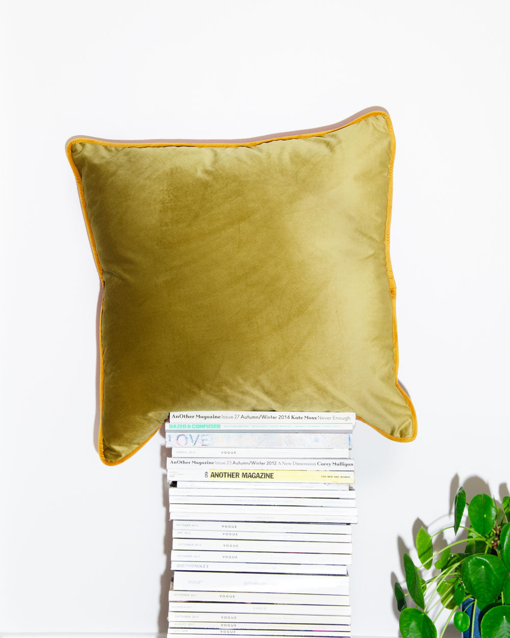 Pink & Olive Velvet Scatter Cushion