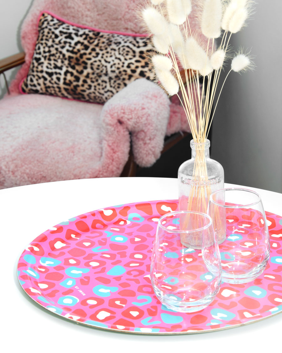 Tea Tray, Tray, Kitchen Tray, Water Tray, Leopard Print, By John Designs, Maximalist, Dopamine decor.