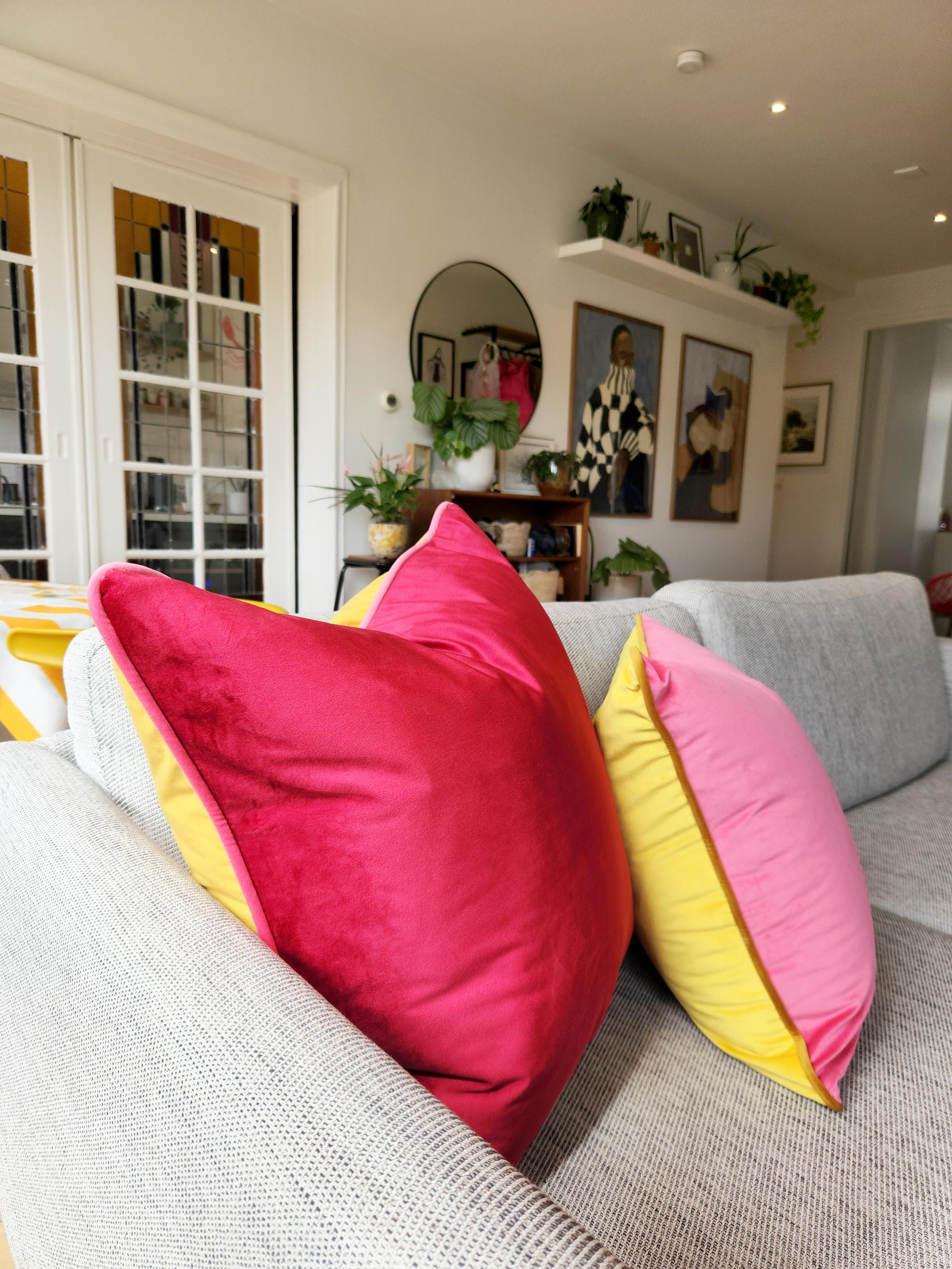 Red & Gold Velvet Scatter Cushion