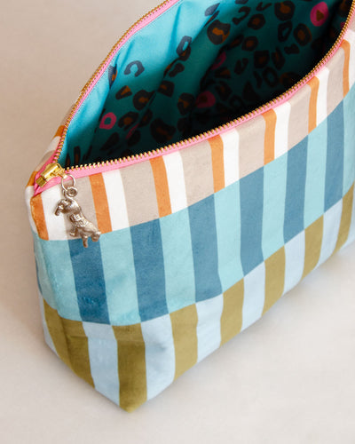 Makeup Bag Travel Bag Velvet Leopard Print By John Designs