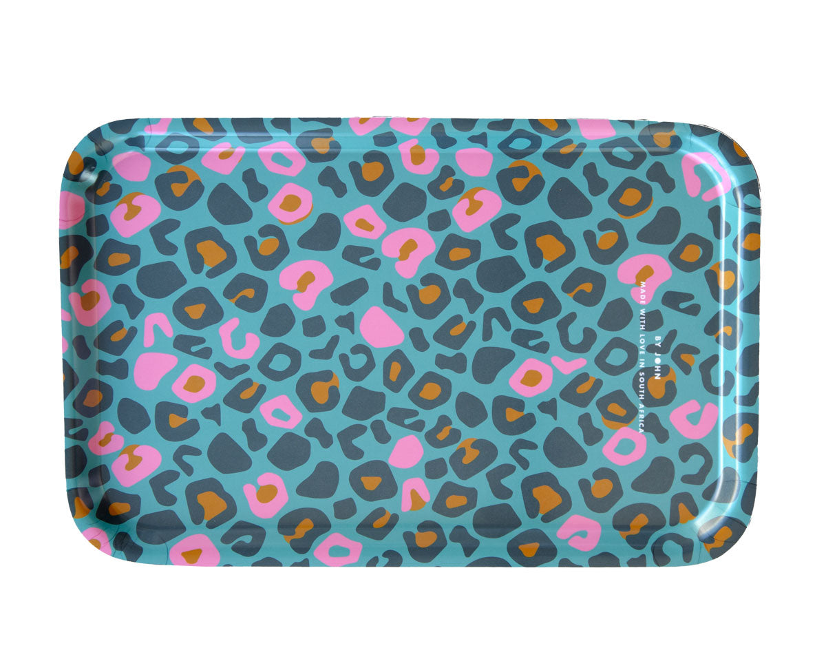 Tea Tray, Tray, Kitchen Tray, Water Tray, Leopard Print, By John Designs, Maximalist, Dopamine decor.