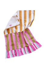 Load image into Gallery viewer, Tea Towel, By John Designs, Frill, Stripy, Kitchen towel, Dish cloth

