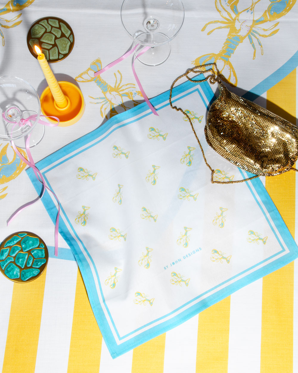 Lobster Napkin, By John Designs, Yellow Lobster, Lobster Decor, Napkin