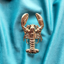 Load image into Gallery viewer, By John Designs Gold lobster crayfish cupboard knob
