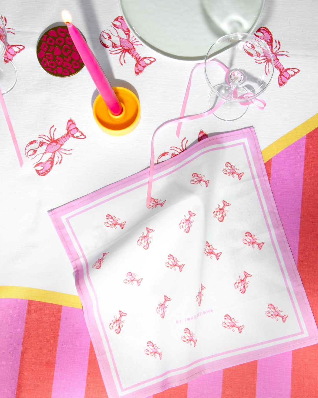 Lobster Napkin, By John Designs, Yellow Lobster, Lobster Decor, Napkin