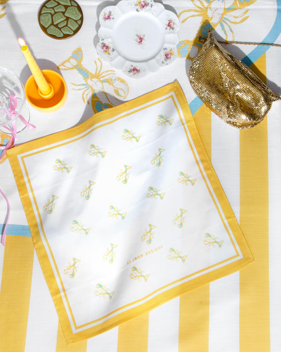 Lobster Napkin, By John Designs, Yellow Lobster, Lobster Decor, Napkin