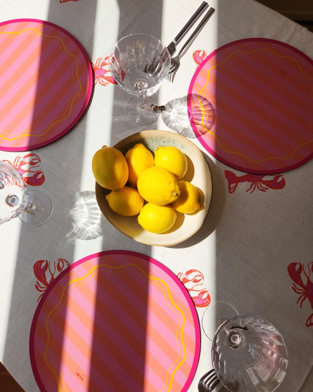 Lobster Tablecloth, Pink,  Maximalist, Dopamine Decor, Lobster, By John Designs