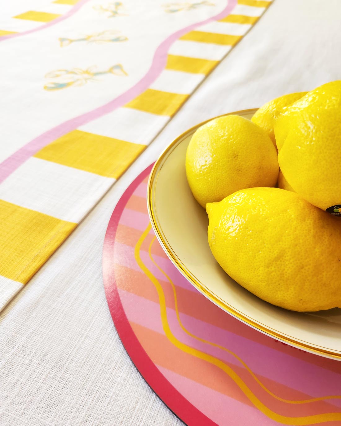 Lobster Table Runner, Yellow, Maximalist, Dopamine Decor, Lobster, By John Designs