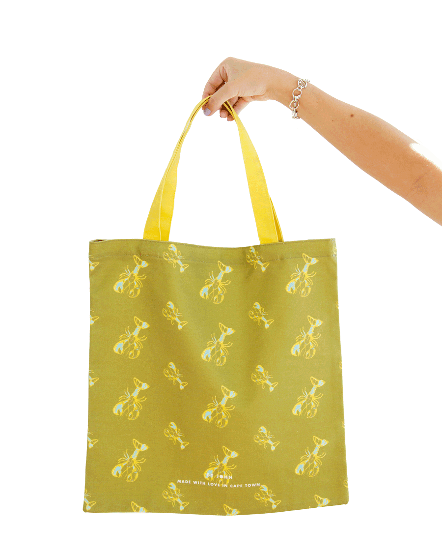 Olive Lobster Tote Bag