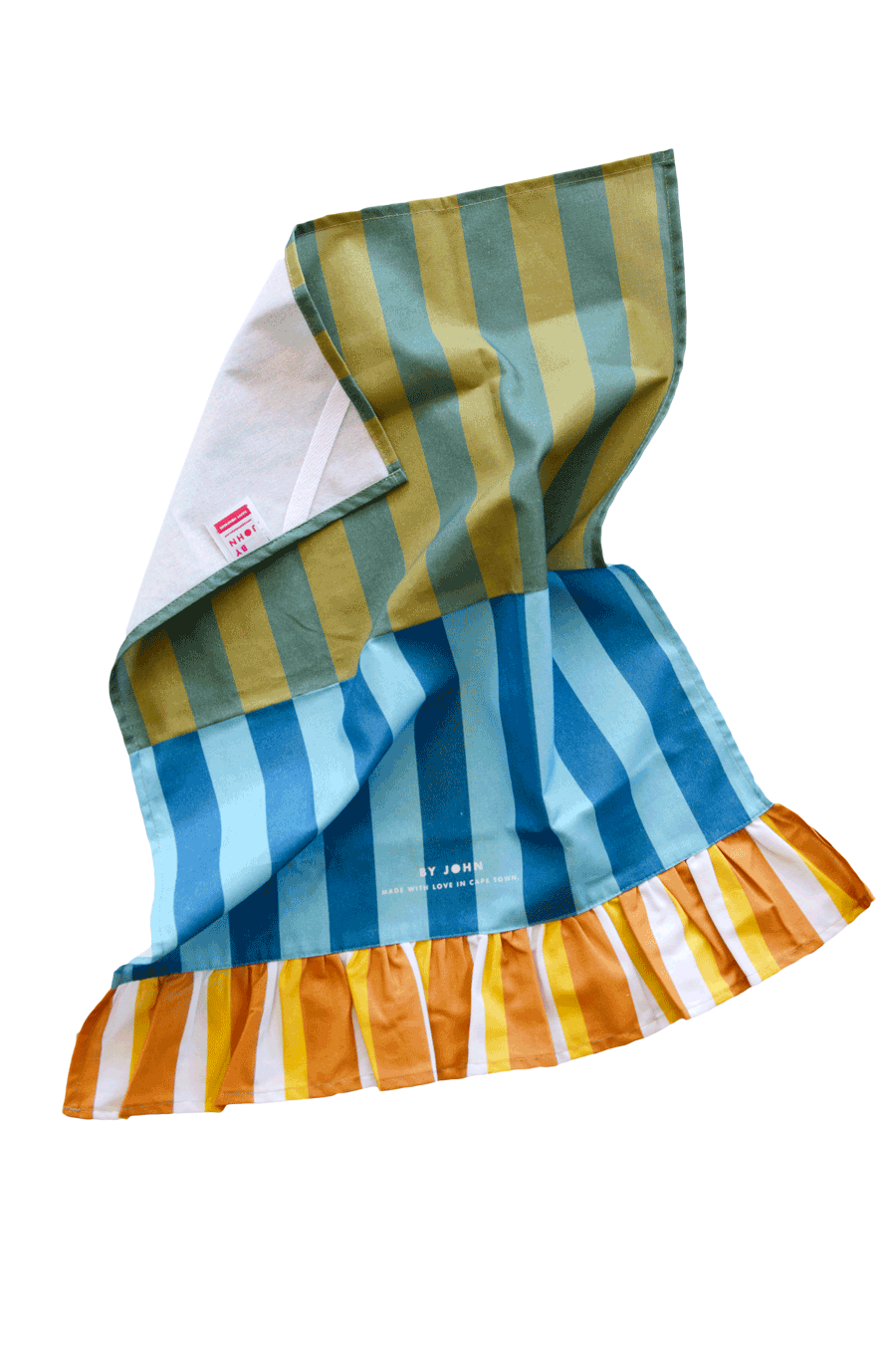 Tea Towel, By John Designs, Frill, Stripy, Kitchen towel, Dish cloth