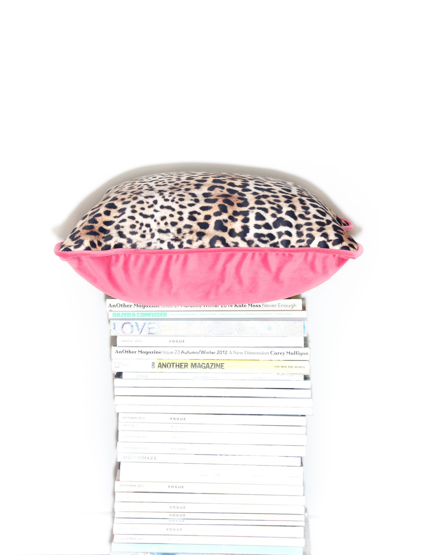 Leopard Print & Pink Velvet Scatter Cushion