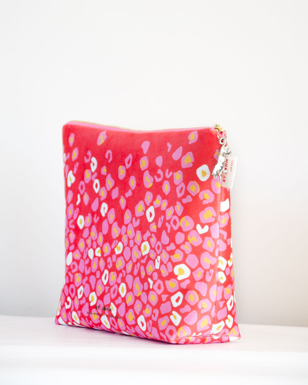 Makeup Bag, Travel Bag, Leopard Print, Velvet, By John Designs