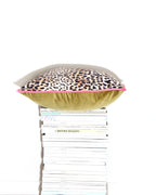 Leopard Print & Olive Velvet Scatter Cushion