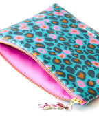 Makeup Bag Travel Bag Velvet Leopard Print By John Designs