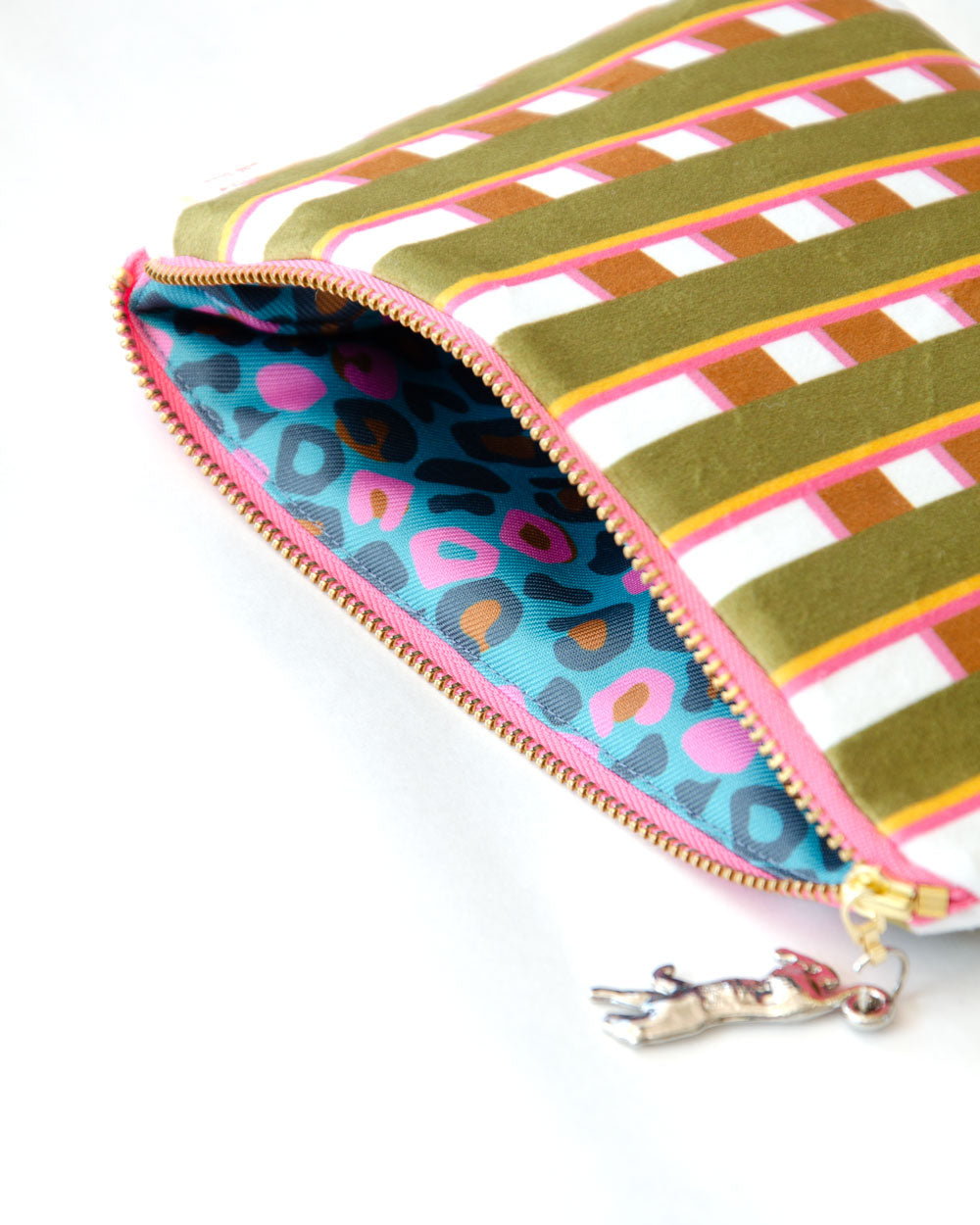 Makeup Bag, Travel Bag, Leopard Print, Velvet, By John Designs