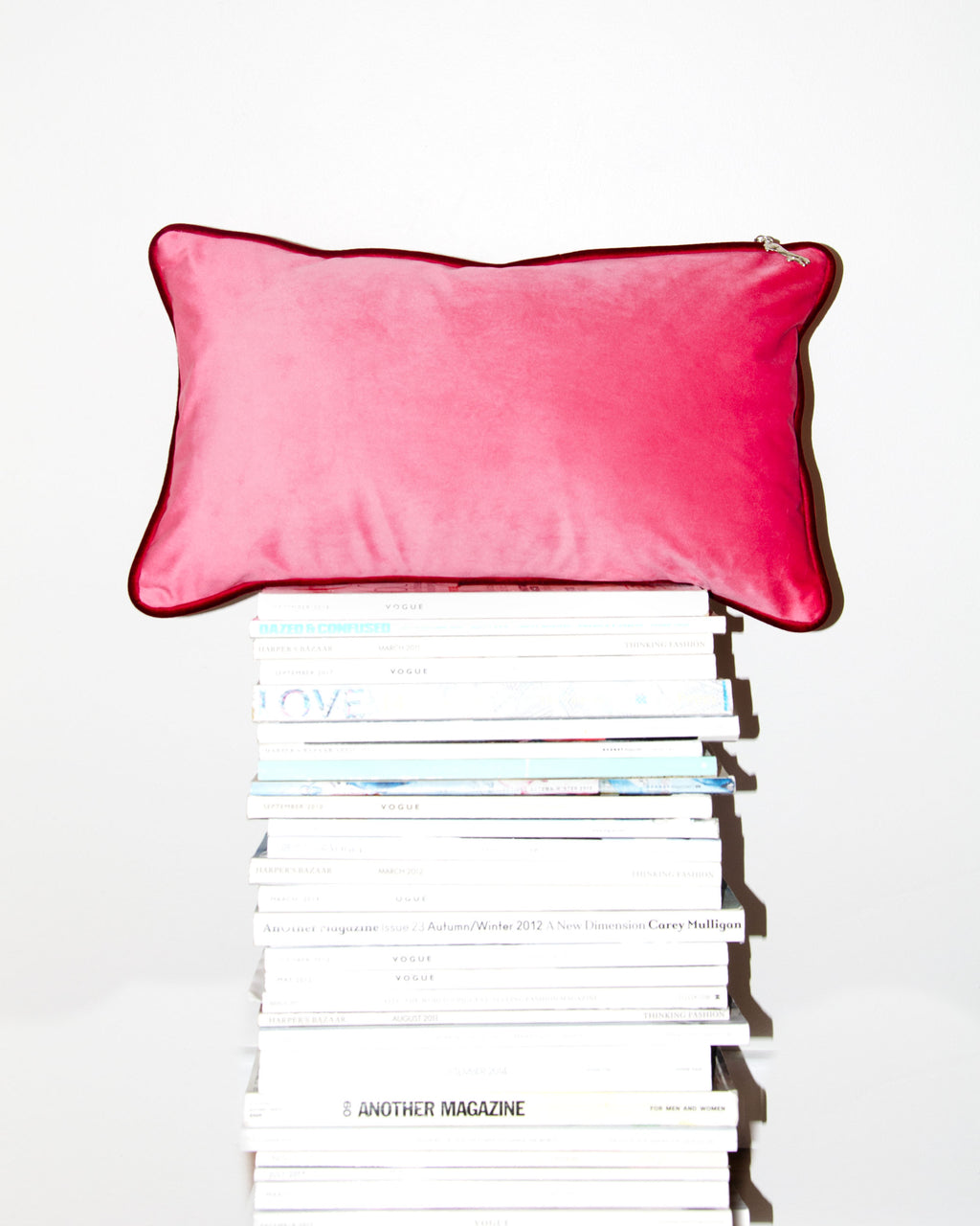 Mini Pink Velvet Scatter Cushion