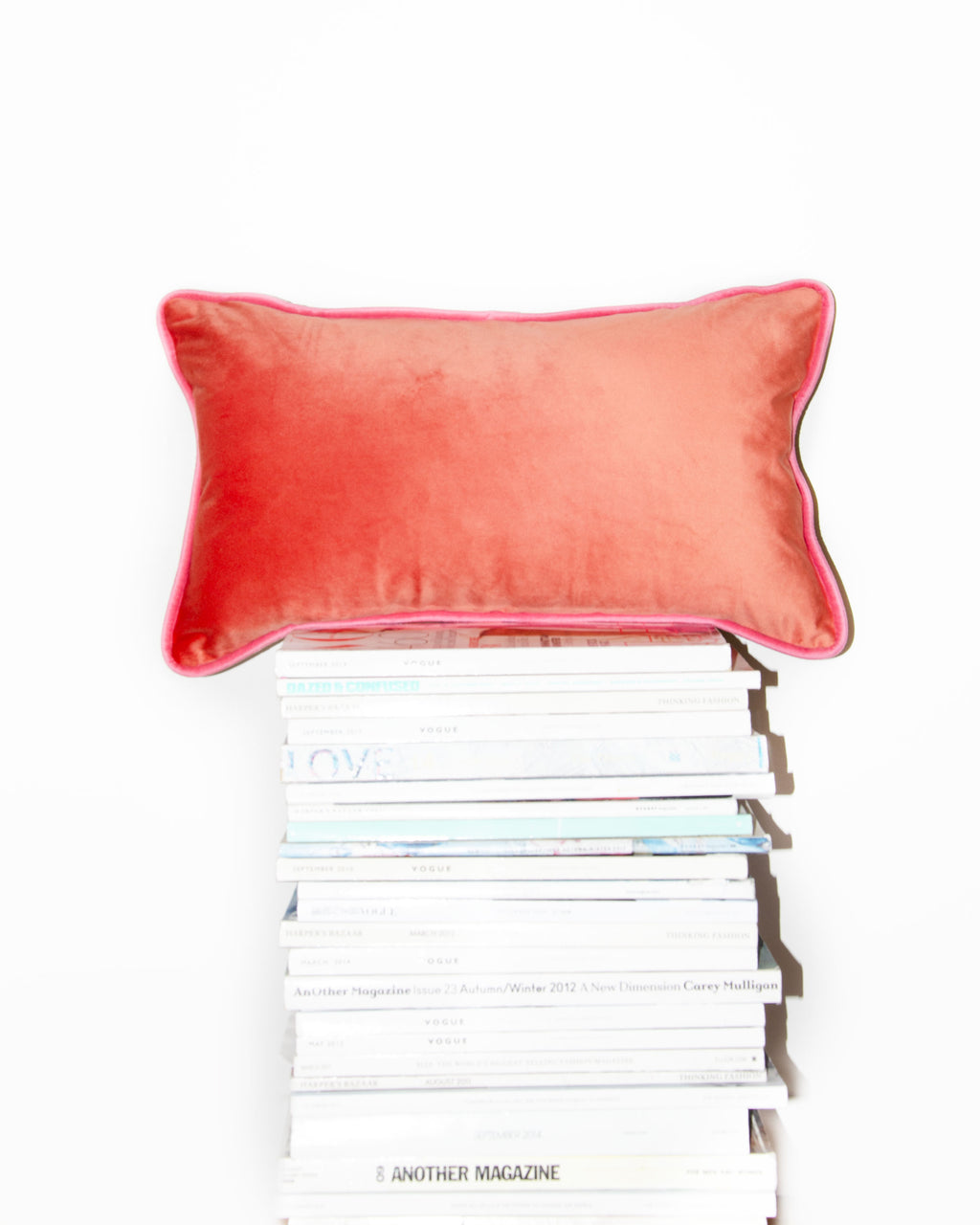 Mini Papaya and Gold Velvet Scatter Cushion