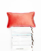 Mini Papaya and Gold Velvet Scatter Cushion