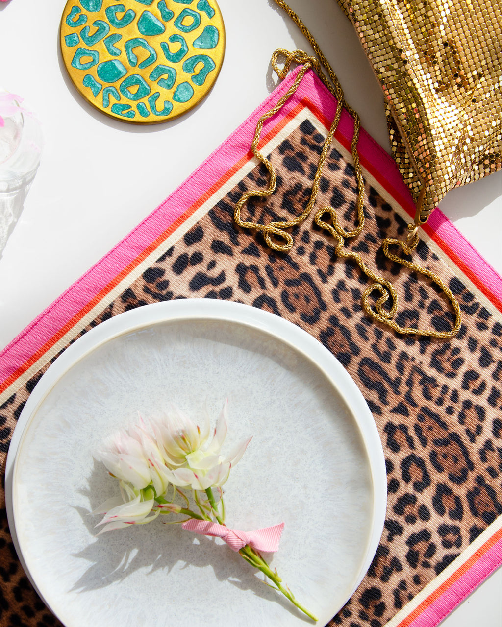 Pink Leopard Print Placemats