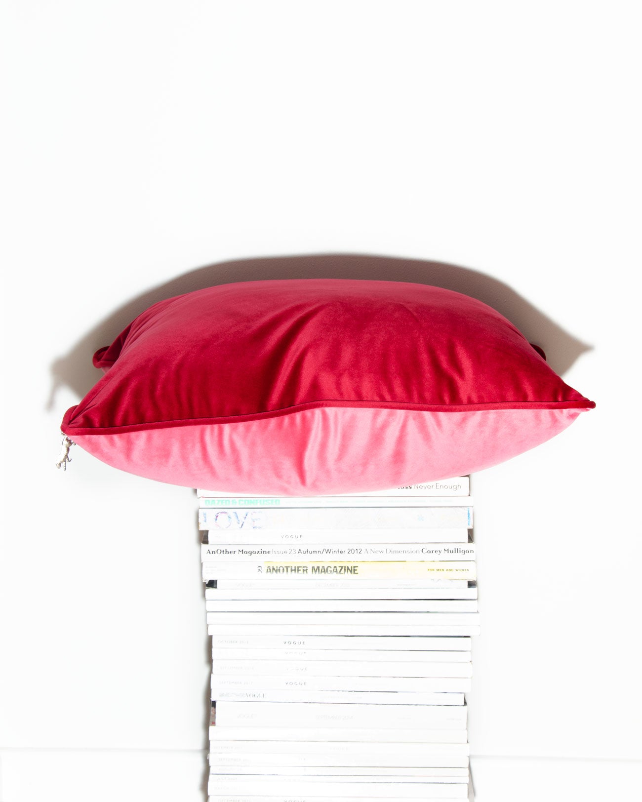 Pink & Red Velvet Scatter Cushion