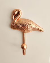 Load image into Gallery viewer, Rose Gold pink flamingo wall coat hook By John Designs
