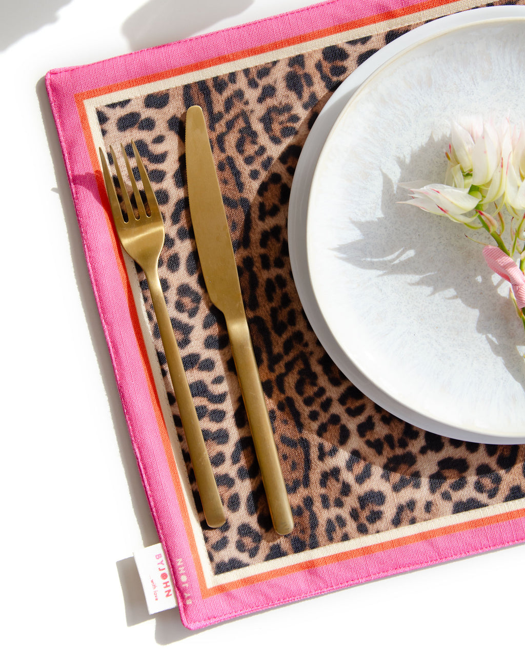 Pink Leopard Print Placemats