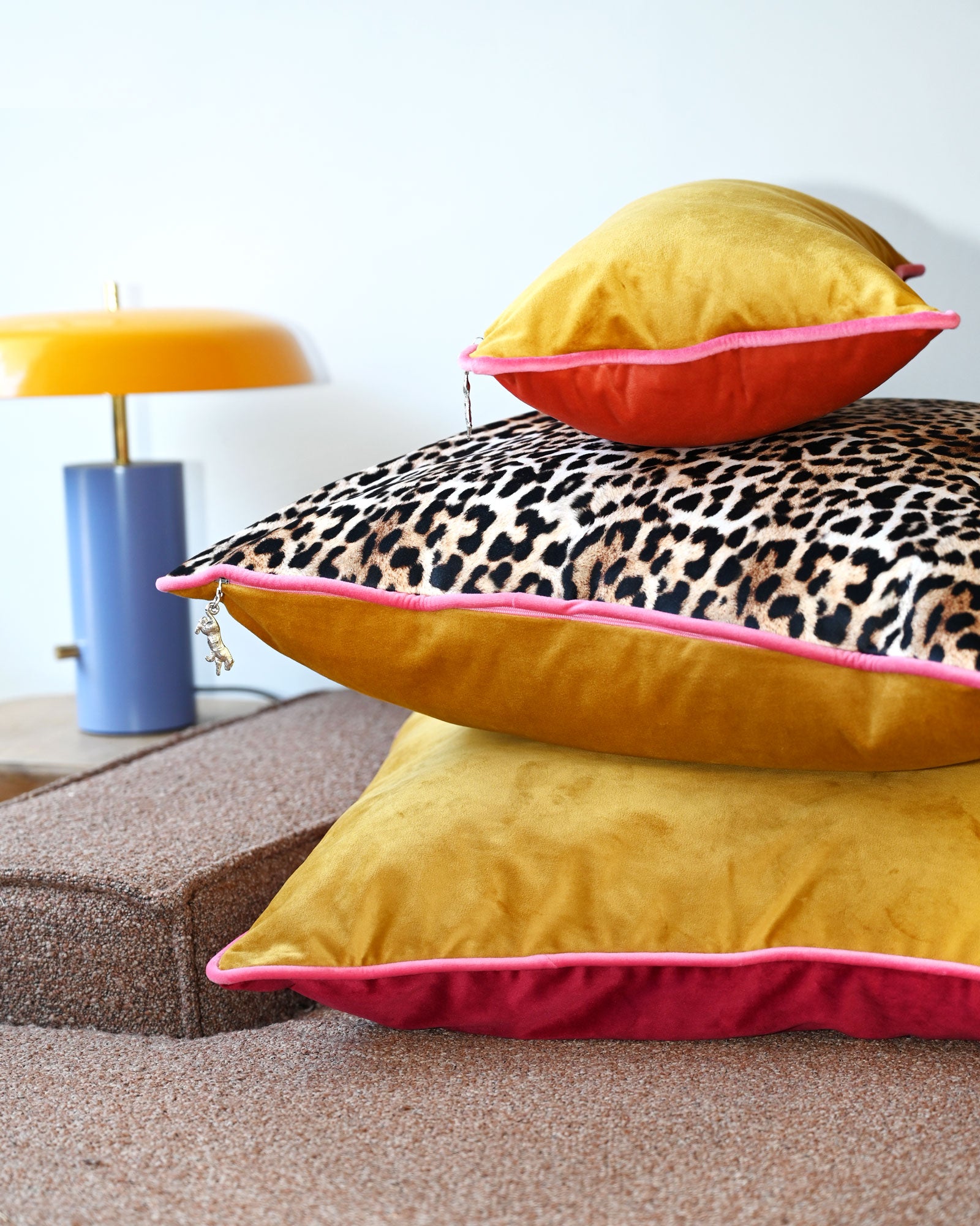 Leopard Print & Gold Velvet Scatter Cushion