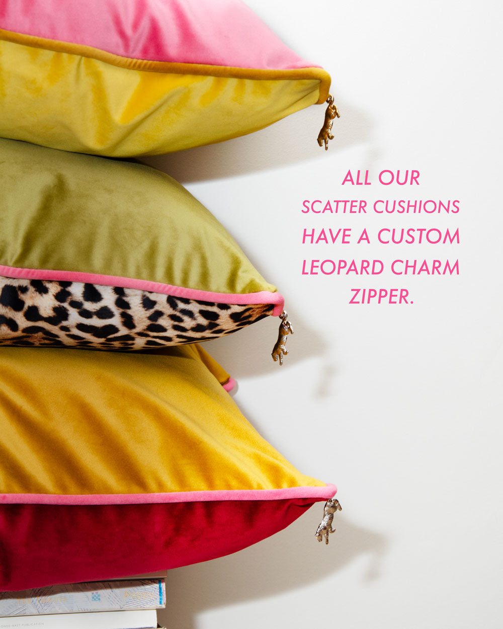 Pink & Red Velvet Scatter Cushion
