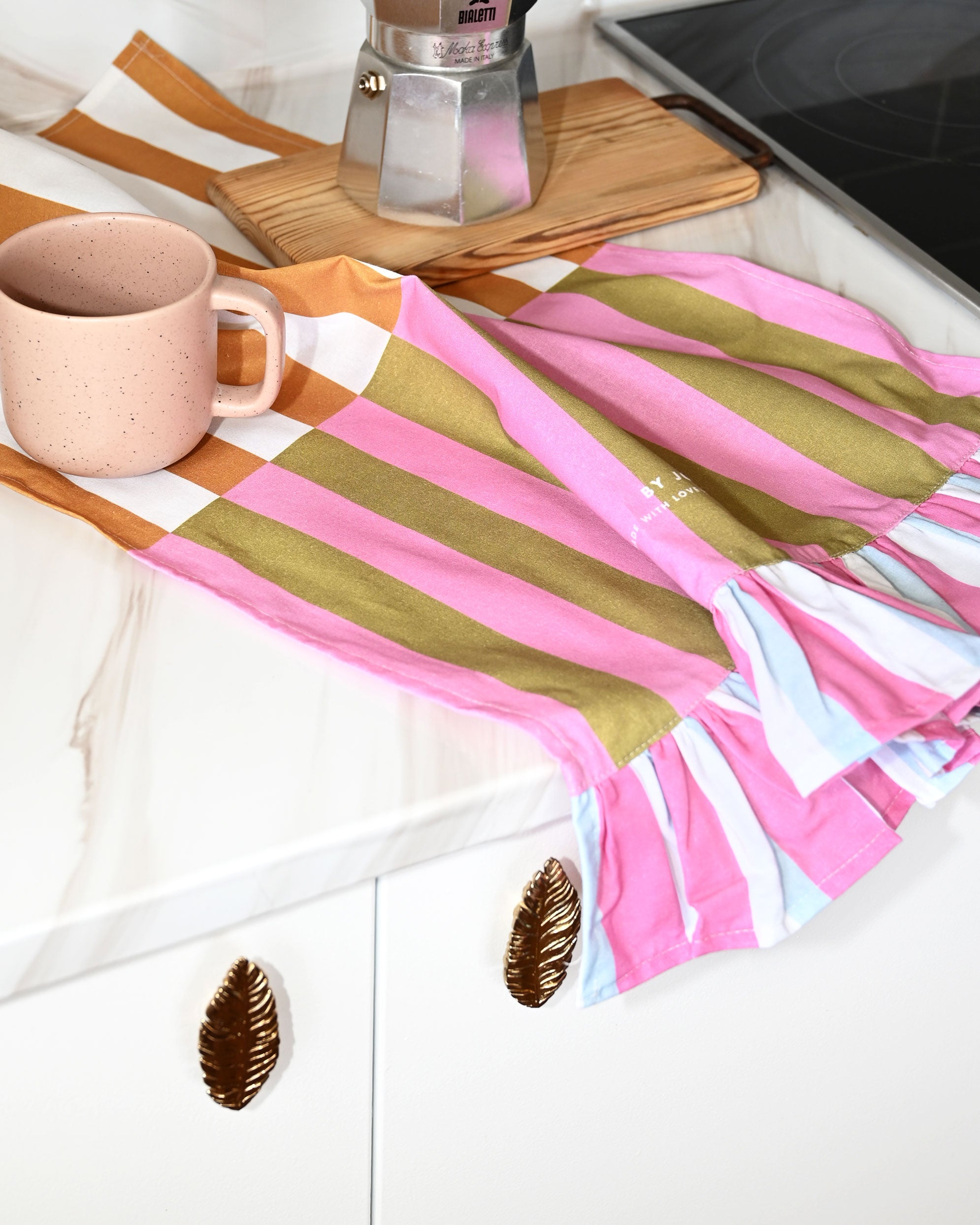 Caramel Frilly Tea Towel