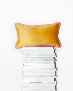 Mini Papaya and Gold Velvet Scatter Cushion