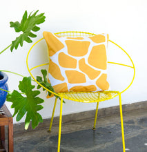 Load image into Gallery viewer, By John Designs yellow and white African giraffe pattern scatter cushion with velvet
